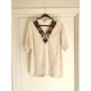 Native American South Western Aztec Women’s Vintage Top Embroidered Beads Mexico